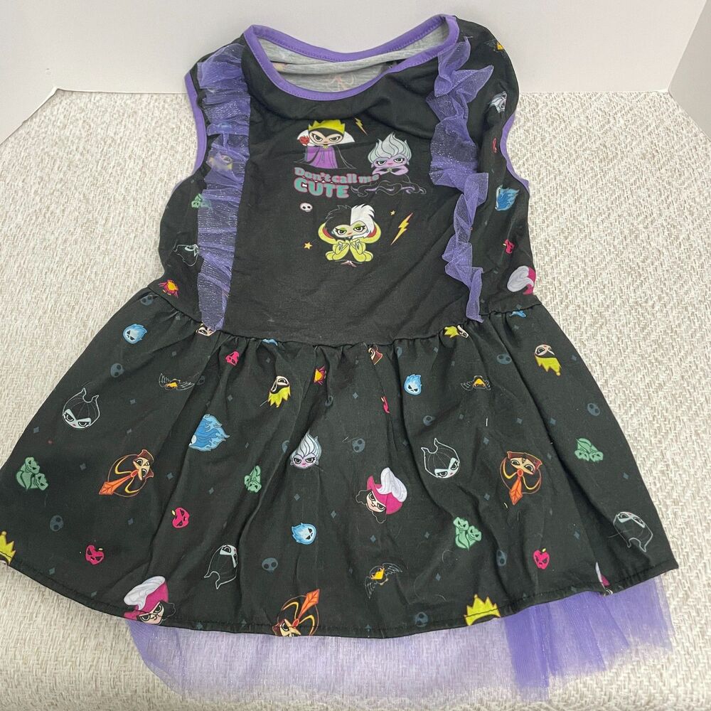 Disney Villians Dog XXL Black and Purple Ruffle Dress Chewy Exclusive NWT